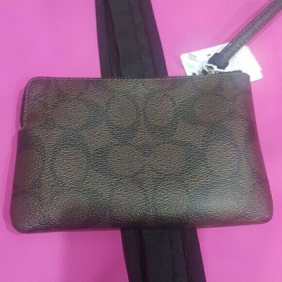 COACH Gold & Brown Monogram Wristlet - Picture 3 of 5